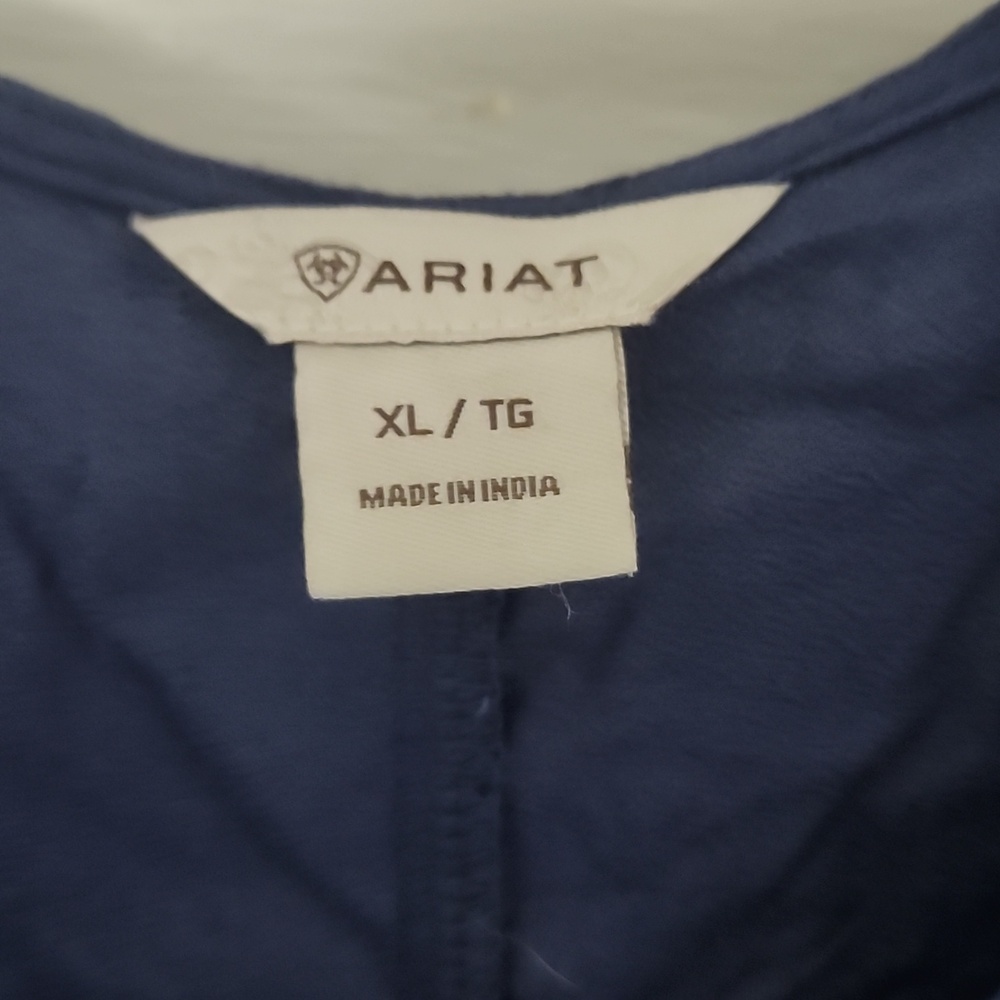 Ariat Deep Blue Ruffle Sleeve Blouse - Picture 2 of 2